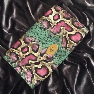 Leopard printed clutch